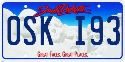 SD license plate 0SKI93