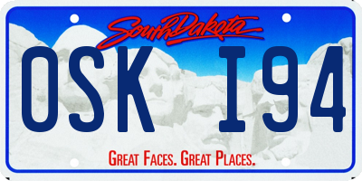 SD license plate 0SKI94