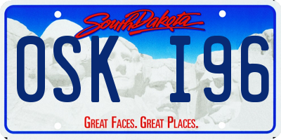 SD license plate 0SKI96