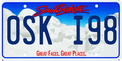 SD license plate 0SKI98