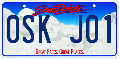 SD license plate 0SKJ01