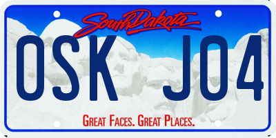 SD license plate 0SKJ04