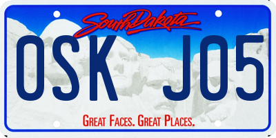 SD license plate 0SKJ05