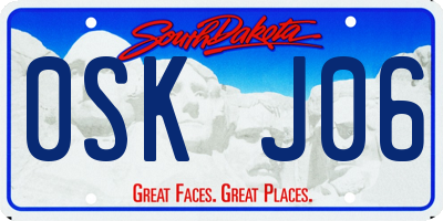 SD license plate 0SKJ06