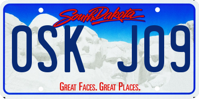 SD license plate 0SKJ09