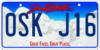 SD license plate 0SKJ16