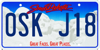 SD license plate 0SKJ18