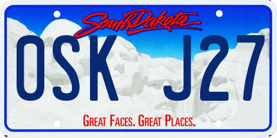 SD license plate 0SKJ27