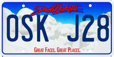 SD license plate 0SKJ28