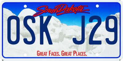 SD license plate 0SKJ29