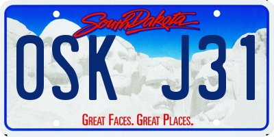 SD license plate 0SKJ31