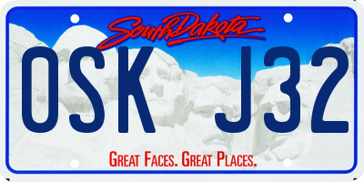 SD license plate 0SKJ32
