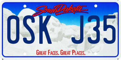 SD license plate 0SKJ35