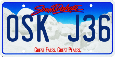 SD license plate 0SKJ36