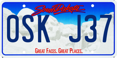SD license plate 0SKJ37