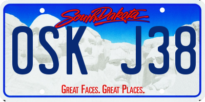 SD license plate 0SKJ38
