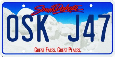 SD license plate 0SKJ47