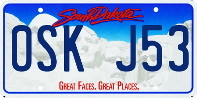 SD license plate 0SKJ53