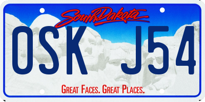 SD license plate 0SKJ54