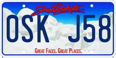 SD license plate 0SKJ58