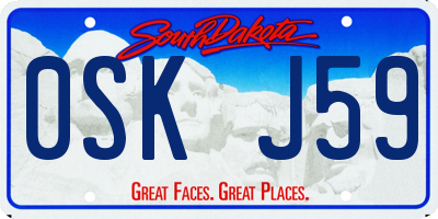 SD license plate 0SKJ59