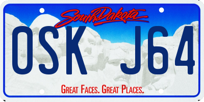 SD license plate 0SKJ64