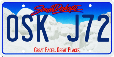 SD license plate 0SKJ72