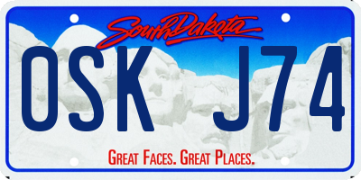 SD license plate 0SKJ74