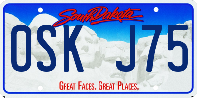 SD license plate 0SKJ75