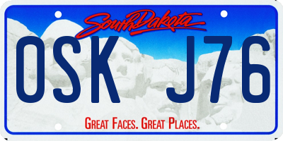 SD license plate 0SKJ76