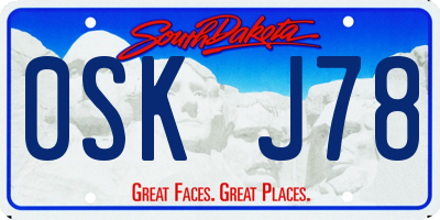 SD license plate 0SKJ78