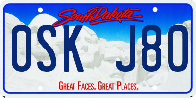 SD license plate 0SKJ80