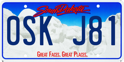 SD license plate 0SKJ81