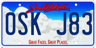 SD license plate 0SKJ83