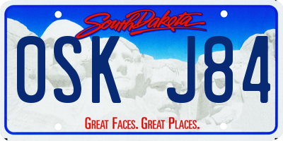 SD license plate 0SKJ84
