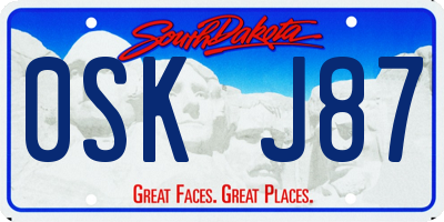 SD license plate 0SKJ87