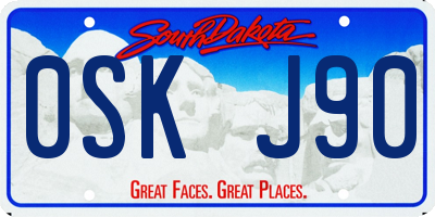 SD license plate 0SKJ90