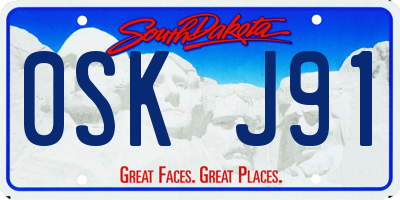 SD license plate 0SKJ91