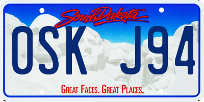 SD license plate 0SKJ94