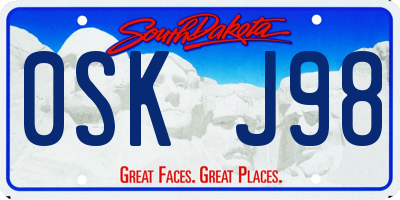 SD license plate 0SKJ98