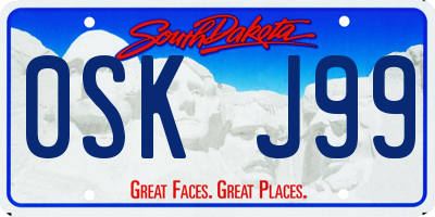 SD license plate 0SKJ99