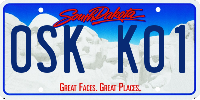 SD license plate 0SKK01