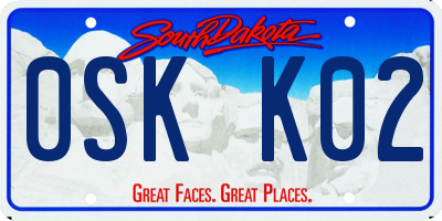 SD license plate 0SKK02