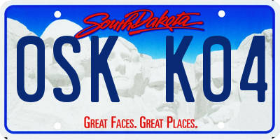 SD license plate 0SKK04