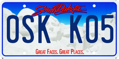 SD license plate 0SKK05