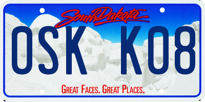 SD license plate 0SKK08