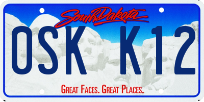 SD license plate 0SKK12