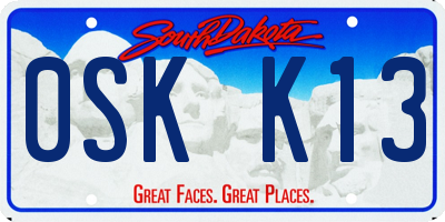 SD license plate 0SKK13