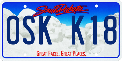 SD license plate 0SKK18