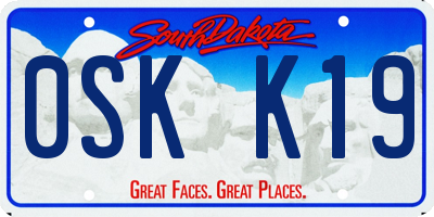 SD license plate 0SKK19